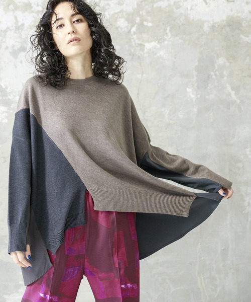 「OSMOSIS」 長袖ニット ONE SIZE ベージュ レディース_画像6