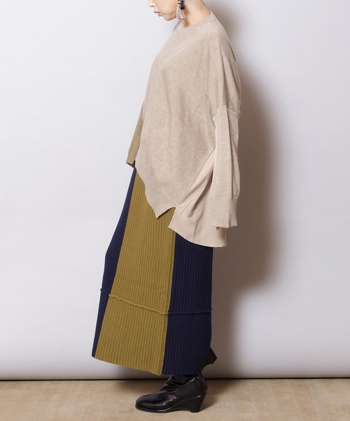 「OSMOSIS」 長袖ニット ONE SIZE ベージュ レディース_画像9