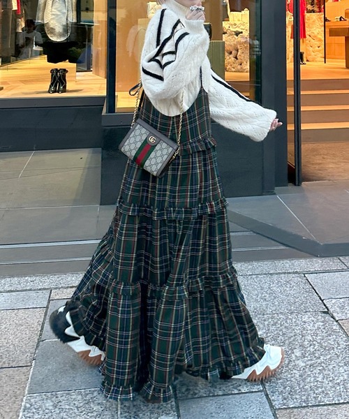 「w closet」 キャミソールワンピース FREE ブラック レディース_画像8