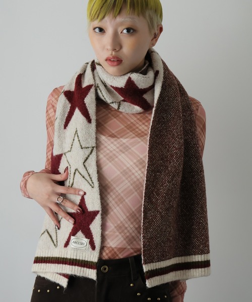 ULYSSES マフラー ストール 星柄ニットマフラー レディース : ZOZOTOWN