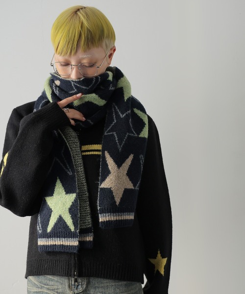 ULYSSES マフラー ストール 星柄ニットマフラー レディース : ZOZOTOWN