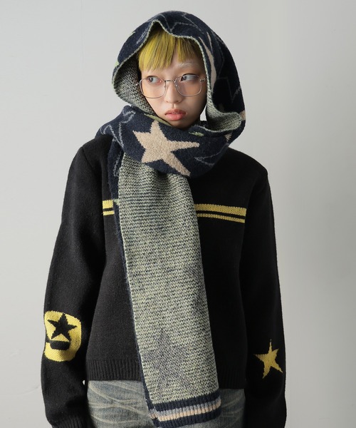 ULYSSES マフラー ストール 星柄ニットマフラー レディース : ZOZOTOWN