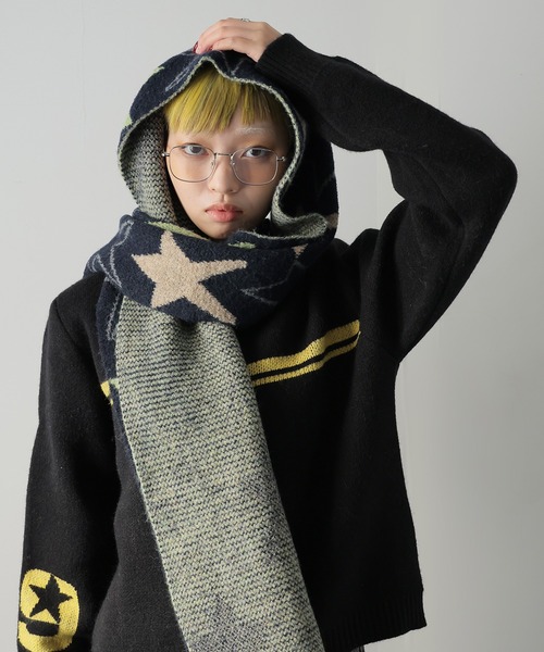 UNDERCOVER☆UNDERCOVERISM魔女期☆星月ニットマフラー☆美品 ULYSSES マフラー ストール 星柄ニットマフラー レディース : ZOZOTOWN