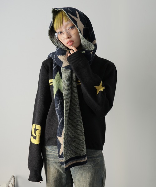 ULYSSES マフラー ストール 星柄ニットマフラー レディース : ZOZOTOWN