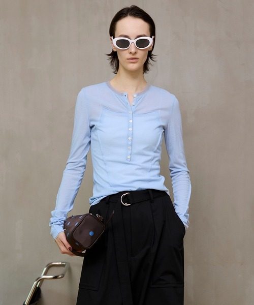 MAISON SPECIAL（メゾンスペシャル） tシャツ Henley Neck Top