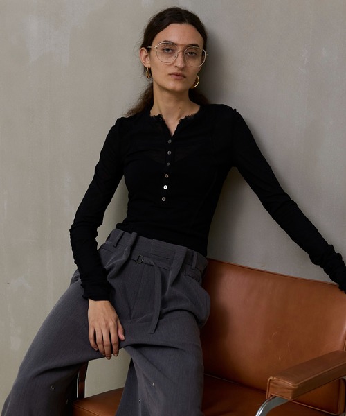 MAISON SPECIAL（メゾンスペシャル） tシャツ Henley Neck Top