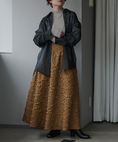 「Ezick」 フレアスカート FREE ベージュ系その他 レディース_画像6