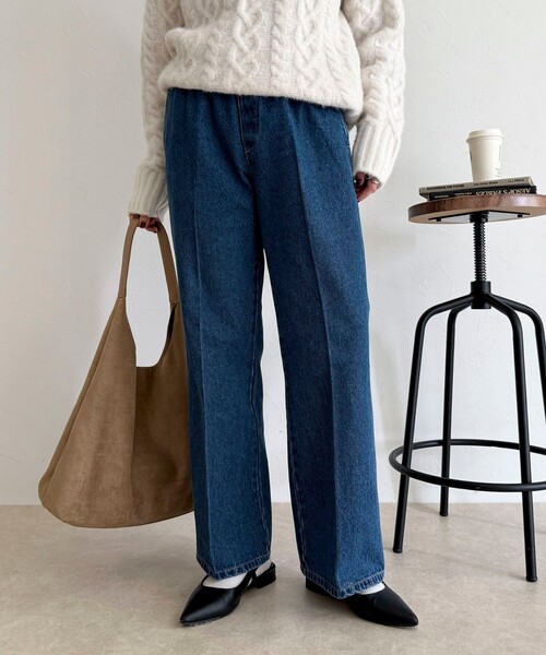 フレディエミュ（fredy emue）/フレアーデニムイージーパンツ fredy emue（フレディエミュ） ジーンズ デニム デニムパンツ フレアー