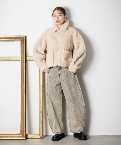 「LAKOLE」 ブルゾン MEDIUM アイボリー レディース_画像2