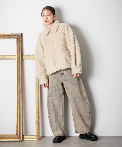 「LAKOLE」 ブルゾン MEDIUM アイボリー レディース_画像3