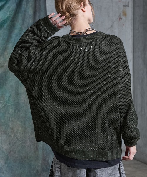 SERACE セーター ニット 「SERACE」Loose glitter mesh sheer knit