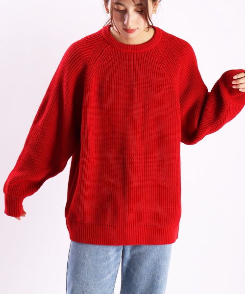 「WESTSEA」 「cathy’s closet」長袖ニット L グリーン メンズ_画像4