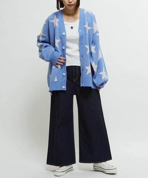 「CONVERSE TOKYO」 ニットカーディガン SMALL ピンク レディース_画像2