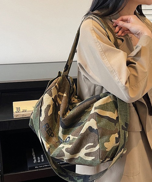 c.u.l ボストンバッグ A4収納可 迷彩 カモフラージュ ショルダー 旅行