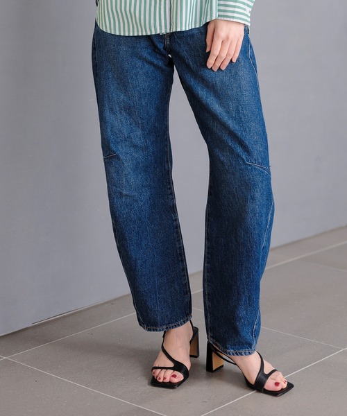 ワイドパンツ ジーンズ デニム デニムパンツ Levi's/リーバイス CINCH バレルジーンズ ミディアムインディゴ レディース