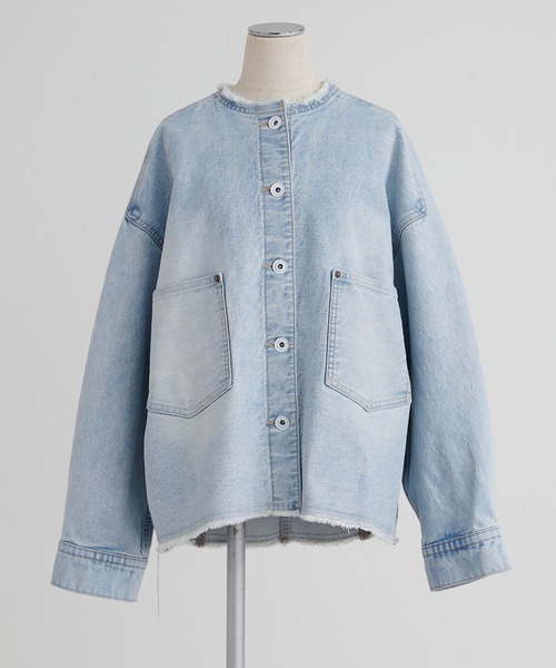 pual ce cin デニムジャケット gジャン セルビッチデニムノーカラー