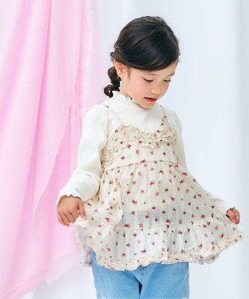 apres les cours(アプレレクール) ベスト 花柄キャミビスチェ キッズ apres les cours(アプレレクール) ベスト 花柄キャミビスチェ キッズ