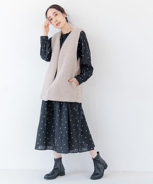 「studio CLIP」 ベスト FREE グレー レディース_画像4