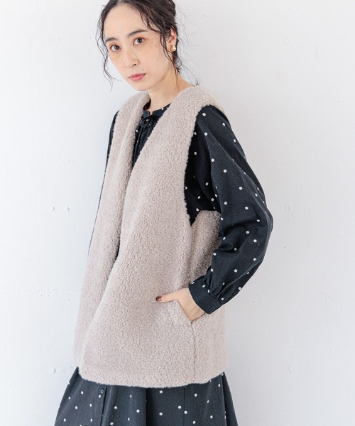 「studio CLIP」 ベスト FREE グレー レディース_画像6