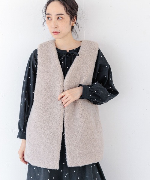 「studio CLIP」 ベスト FREE グレー レディース_画像7