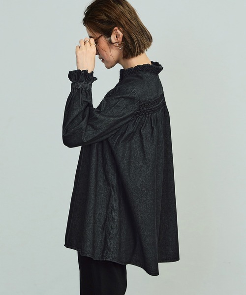 「SOMETHING」 長袖ブラウス SMALL ブルー レディース_画像6