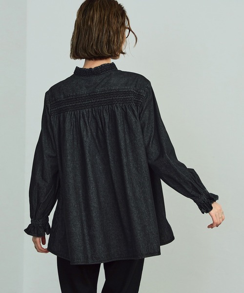 「SOMETHING」 長袖ブラウス SMALL ブルー レディース_画像8