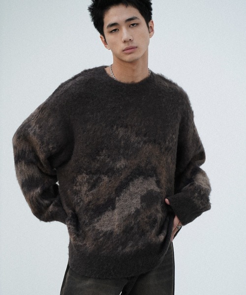 「WYM LIDNM」 長袖ニット S ネイビー メンズ_画像3