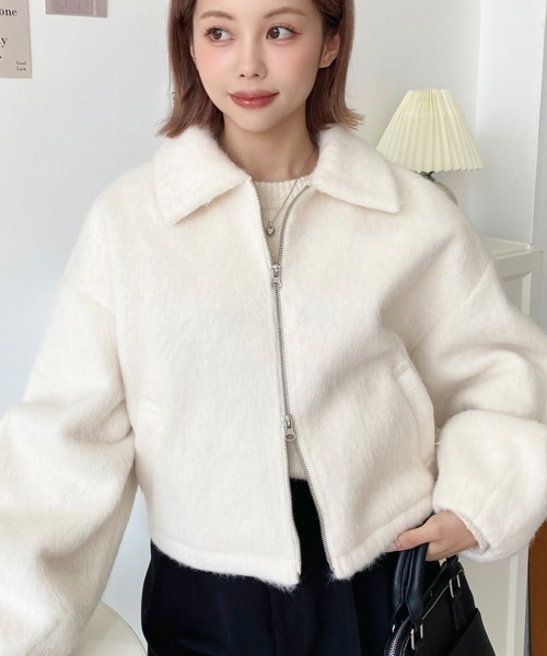 「moment+」 ブルゾン M アイボリー レディース_画像3