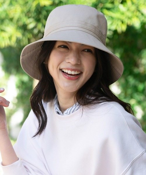 帽子 ハット ニューエラバケットハット BUCKET-03バケハ メタルロゴつば広ロングブリム顎紐付き ONSPOTZ別注 レディースの画像