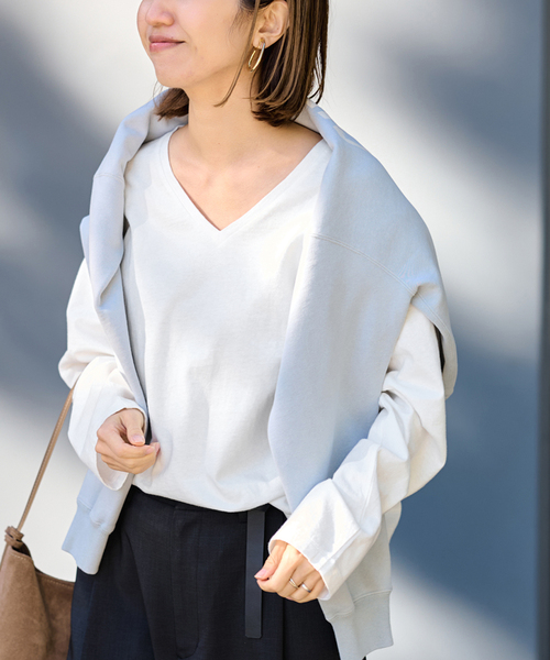 FRAMeWORK（フレームワーク） tシャツ コットンVネックTee レディース