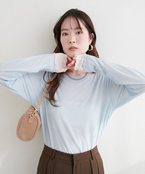 natural couture tシャツ リバーシブルシアーカットTOPS レディース