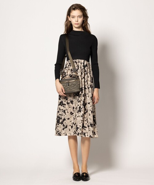 「TOCCA」 ドッキングワンピース MEDIUM ブラック レディースの画像