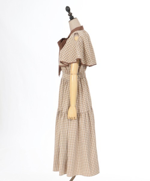 「axes femme POETIQUE」 ノースリーブワンピース MEDIUM ブラウン レディース_画像6