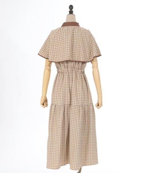 「axes femme POETIQUE」 ノースリーブワンピース MEDIUM ブラウン レディース_画像7