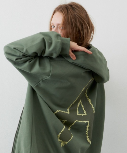 「AIVER」 ジップアップパーカー LARGE チャコールグレー メンズの画像