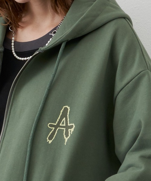 「AIVER」 ジップアップパーカー LARGE チャコールグレー メンズの画像