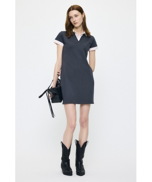 MOUSSY CONTRAST POLO ドレス MOUSSY（マウジー） ワンピース 半袖 CONTRAST POLO ドレス : ZOZOTOWN