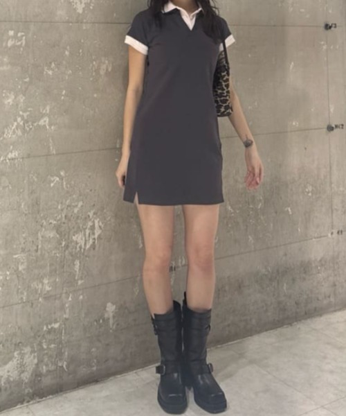 MOUSSY（マウジー） ワンピース 半袖 CONTRAST POLO ドレス : ZOZOTOWN