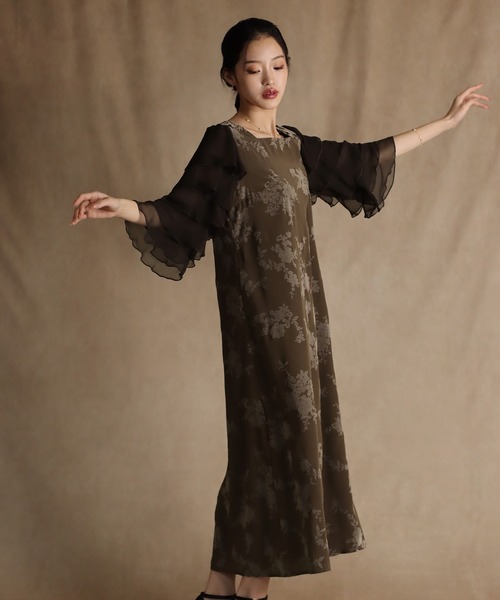「J by blue」 ノースリーブワンピース MEDIUM ブラウン レディース_画像8