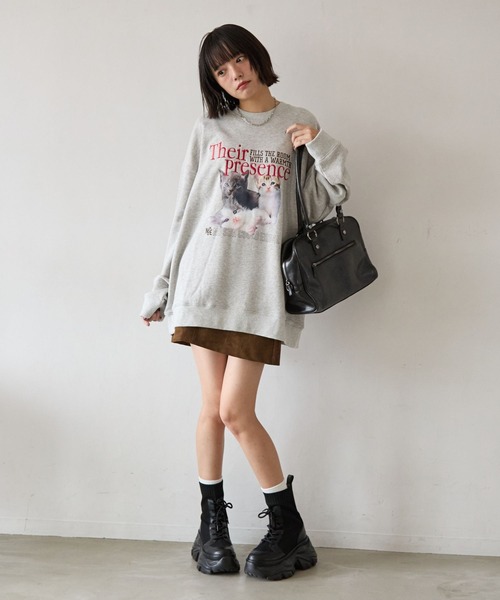 「PBLIM」 スウェットカットソー LARGE ネイビー レディース_画像3