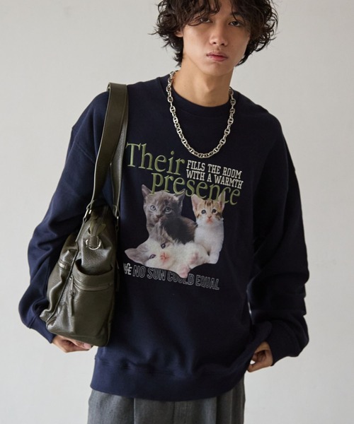 「PBLIM」 スウェットカットソー LARGE ネイビー レディース_画像5