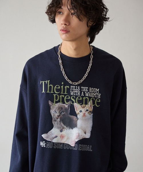 「PBLIM」 スウェットカットソー LARGE ネイビー レディース_画像7