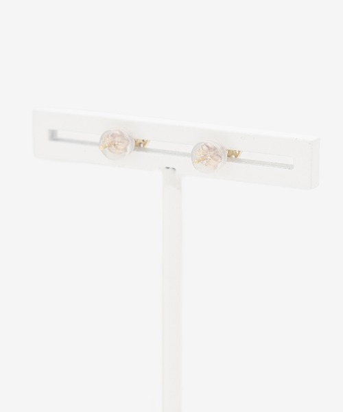ピアス K10 イエローゴールド ローズクォーツ ハート ピアス BLOOM/ブルーム レディースの画像