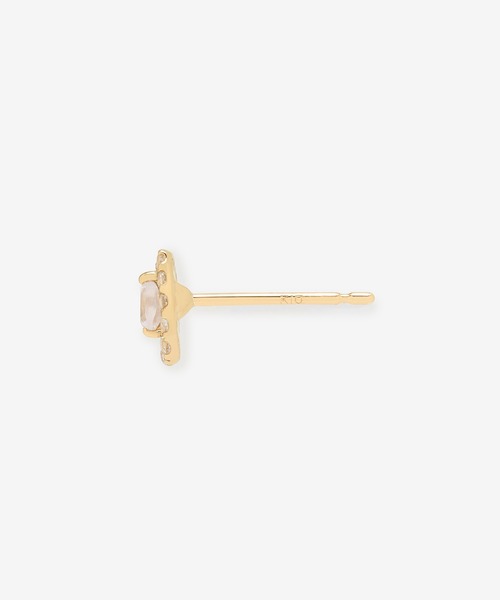 ピアス K10 イエローゴールド ローズクォーツ ハート ピアス BLOOM/ブルーム レディースの画像