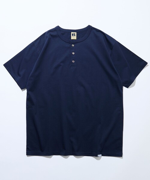 Russell Athletic（ラッセル アスレティック） ヘンリーネック tシャツ