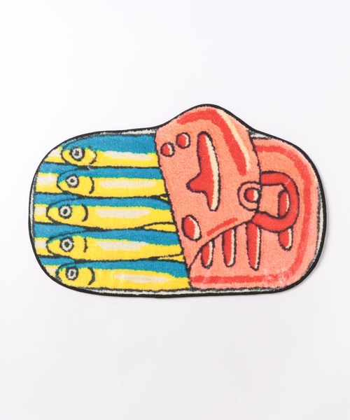 【激レア】vintage厚手ラグマット カラフル熱帯魚　魚鑑賞　アニマル柄　雑貨 ラグ ラグマット 「 ammy. / エイミードット 」 魚缶 ユニーク アート