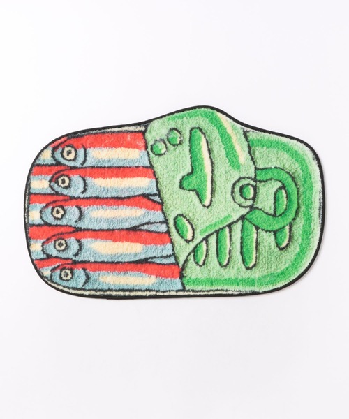 【激レア】vintage厚手ラグマット カラフル熱帯魚　魚鑑賞　アニマル柄　雑貨 ラグ ラグマット 「 ammy. / エイミードット 」 魚缶 ユニーク アート