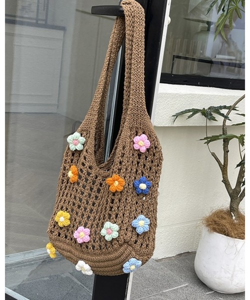 CHEER（チアー） トートバッグ ナチュラル可愛い立体フラワーモチーフ
