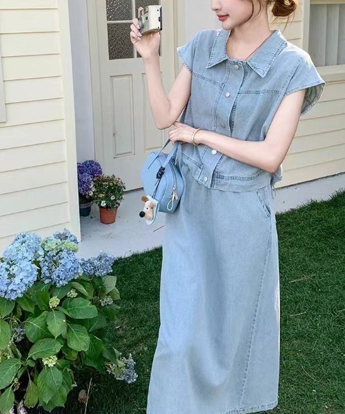 FAVORITO セットアップ デニムトップススカートセットアップ