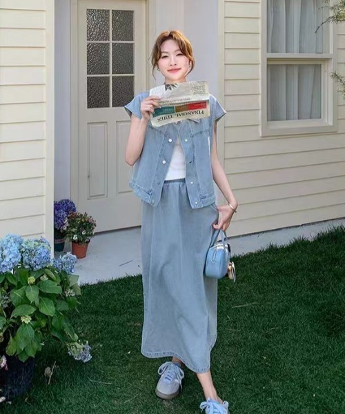 FAVORITO セットアップ デニムトップススカートセットアップ